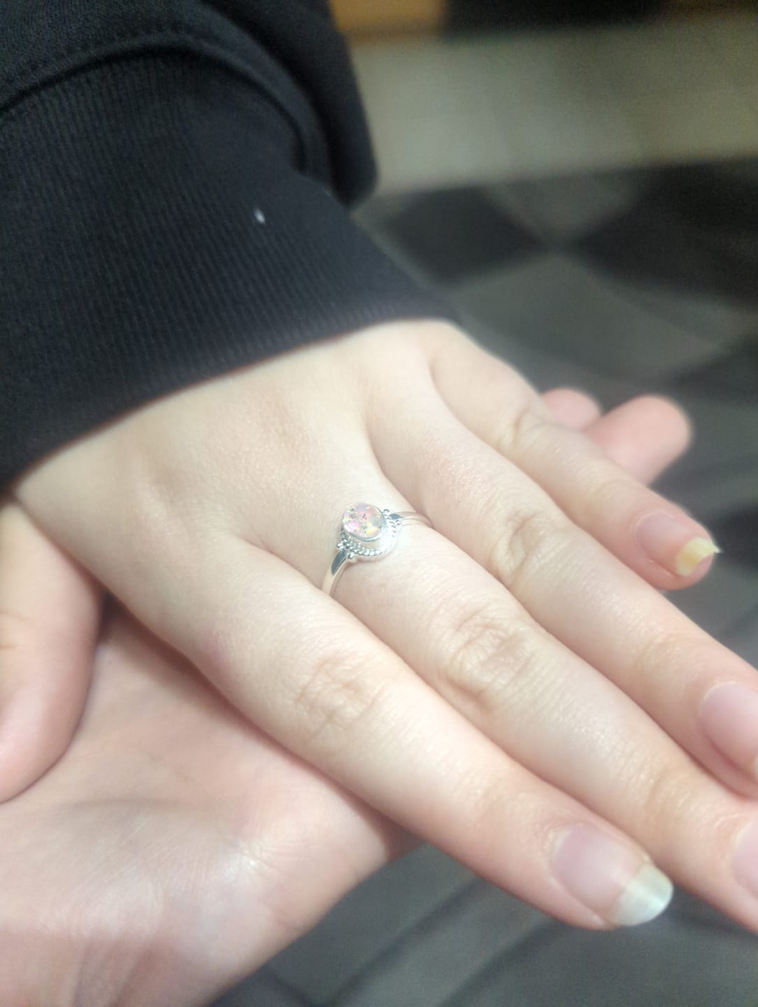 Customer photo review of Braided Oval Ring with Cremation Ashes