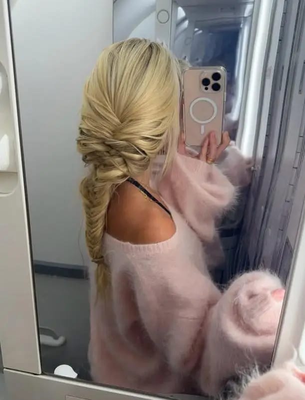 Customer photo review of Meryl Off-Shoulder Mohair Sweater