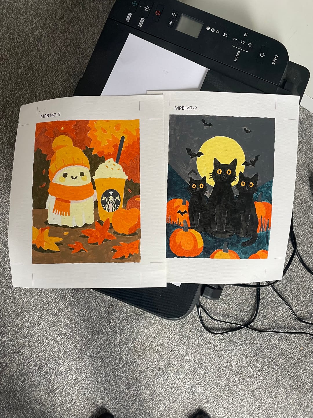 Customer photo review of 6 Mini Paintings - Spooky Autumn Set
