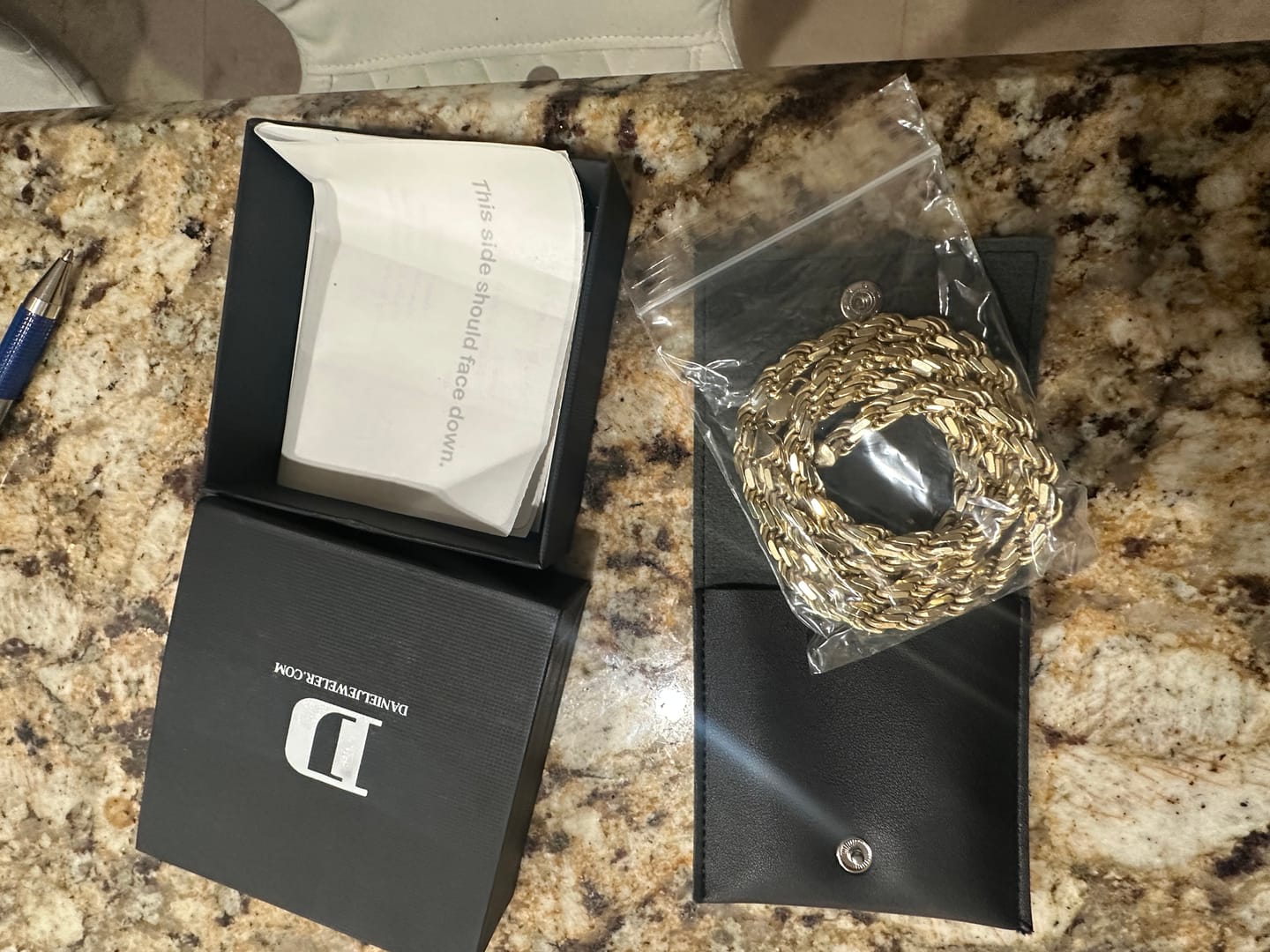 Customer photo review of 14K 7MM GOLD VERMEIL ROPE CHAIN DC