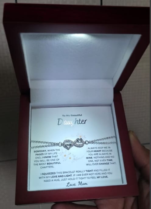 Customer photo review of To Beautiful Daughter – Infinity Love Bracelet From Mom