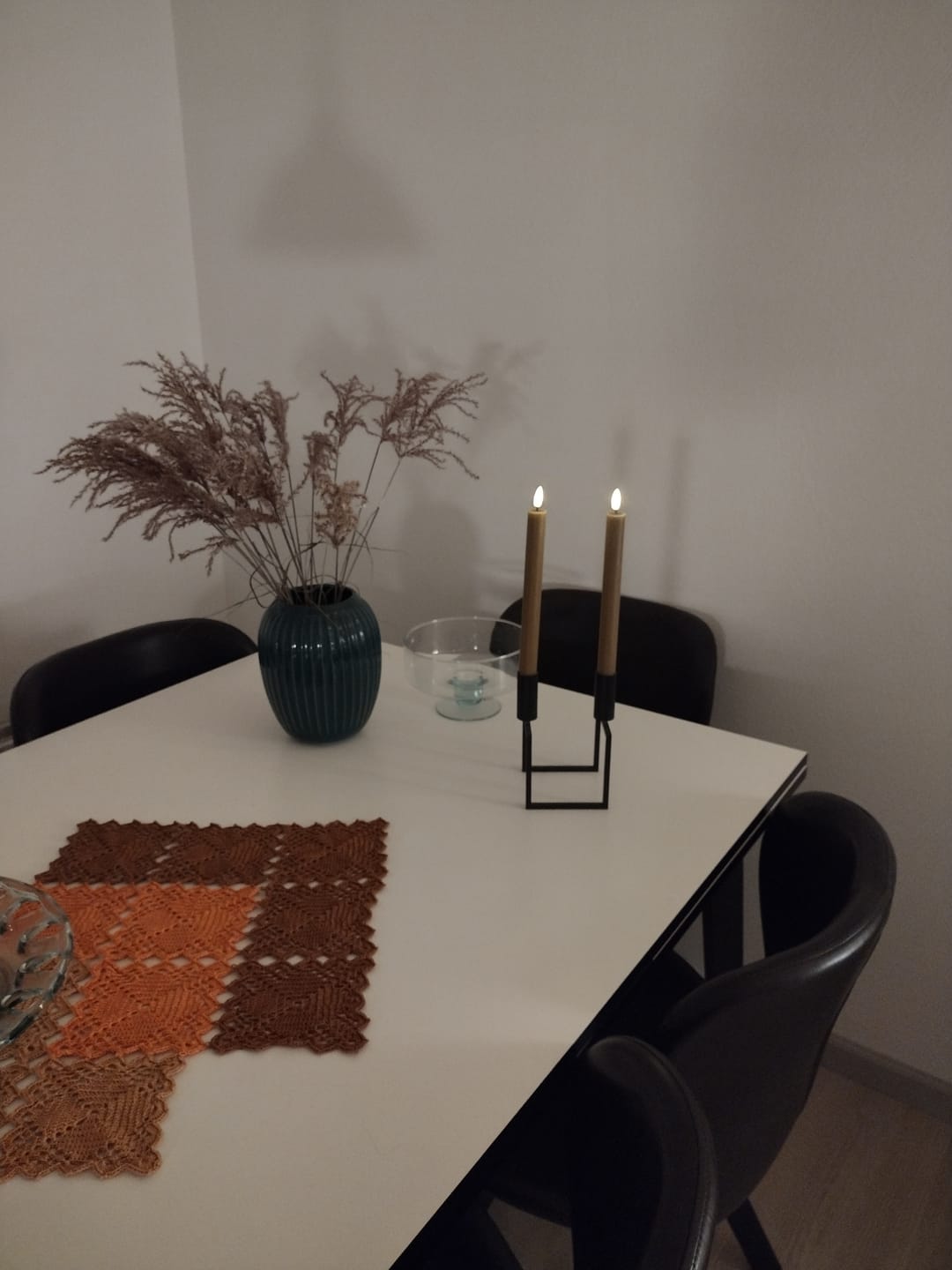 Customer photo review of LED Kronelys 2 stk, Ø 2 x 24 cm Karamel