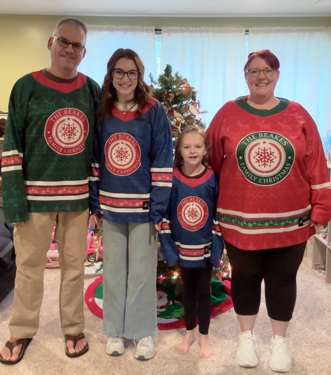 Customer photo review of Family Christmas Custom Hockey Jersey
