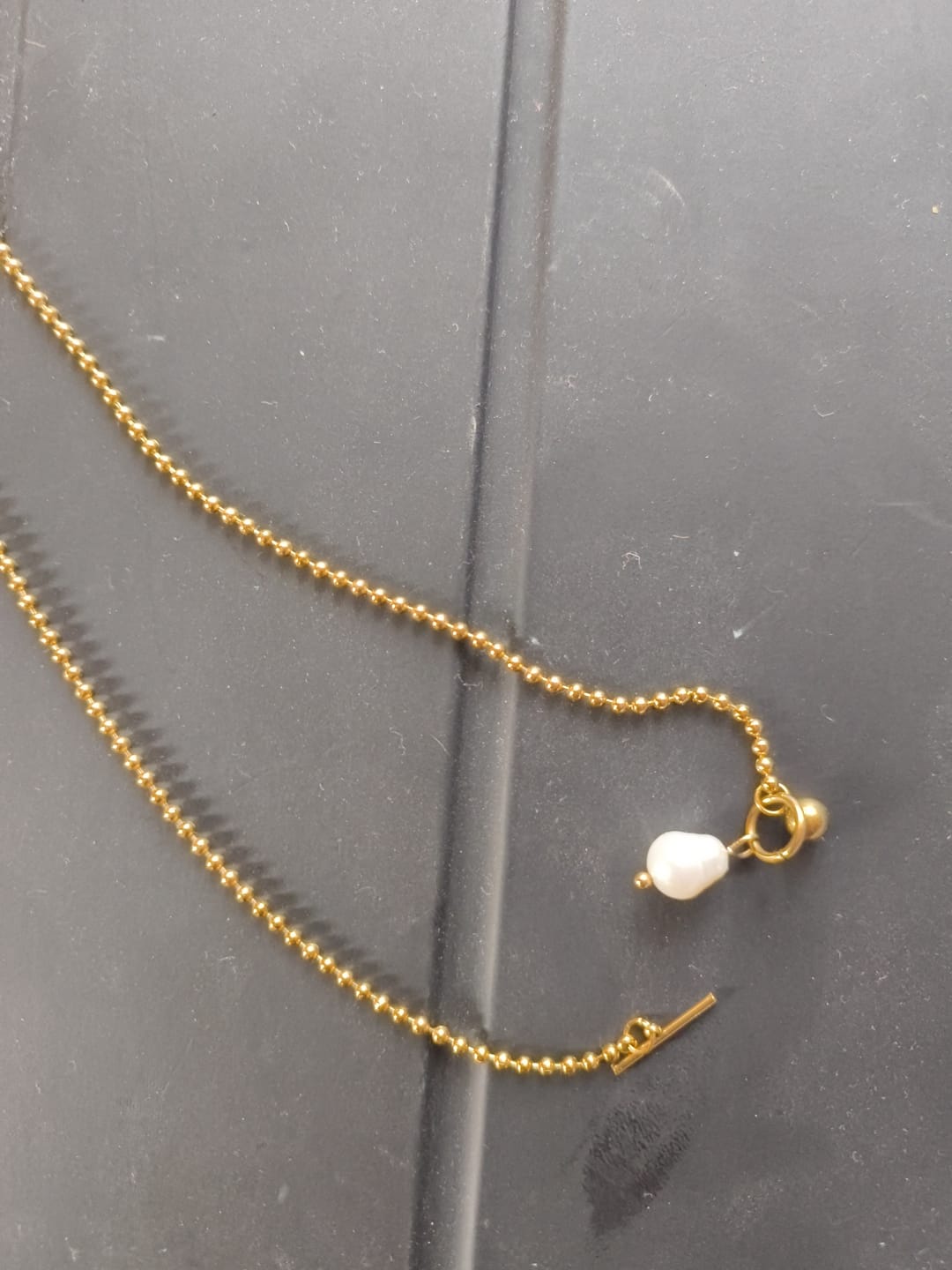 Customer photo review of Dainty Beaded Pearl Chain