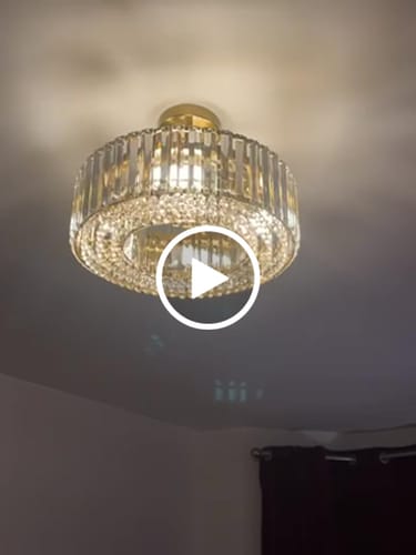 Customer video review of 4-Light Crystal Drum Semi Flush Mount