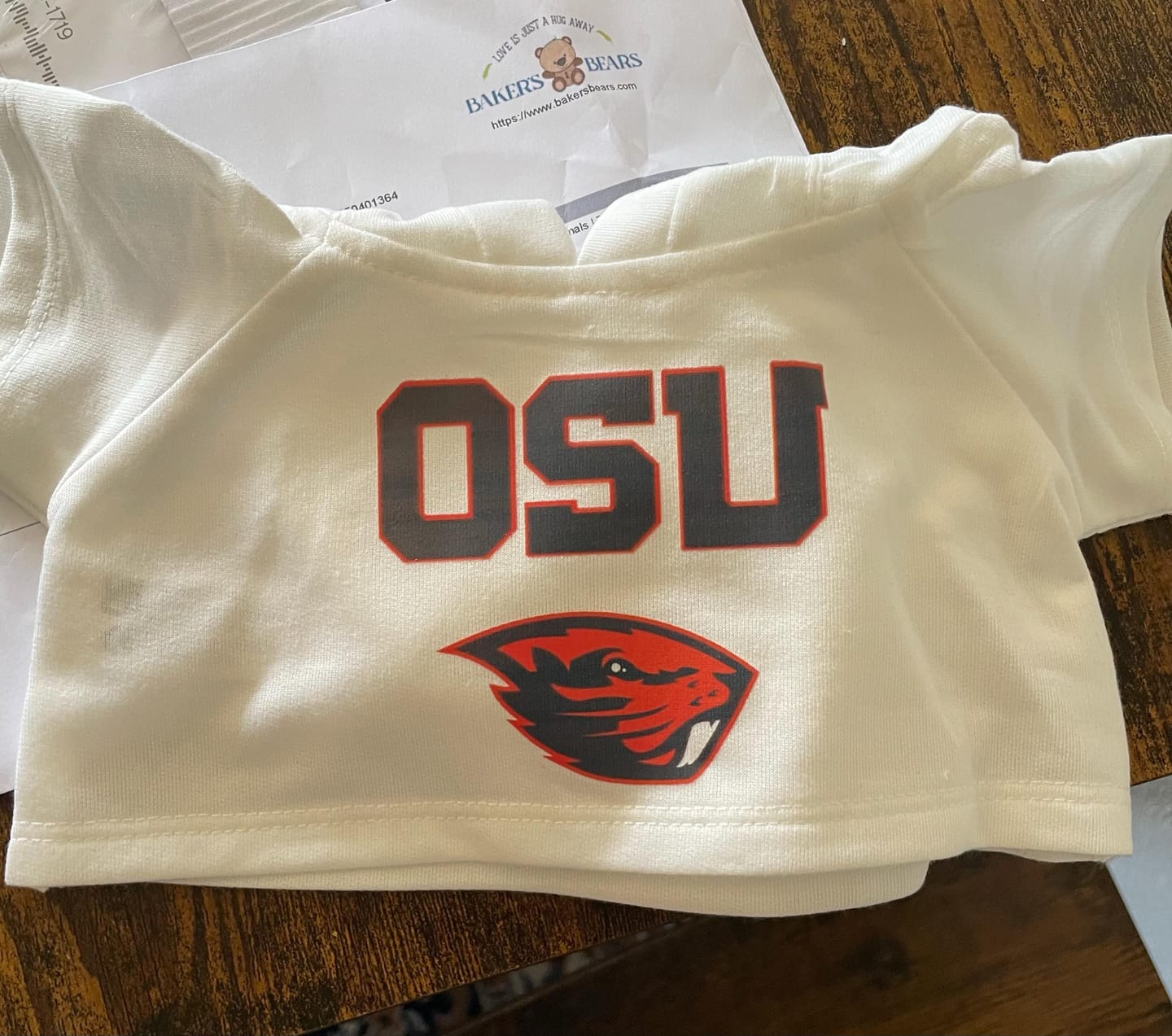 Customer photo review of CUSTOM Plushie HOODIE | Fits BAB and 14 to 16 Inch Stuffed Animals | Teddy Bear Outfit | Plushie Clothing