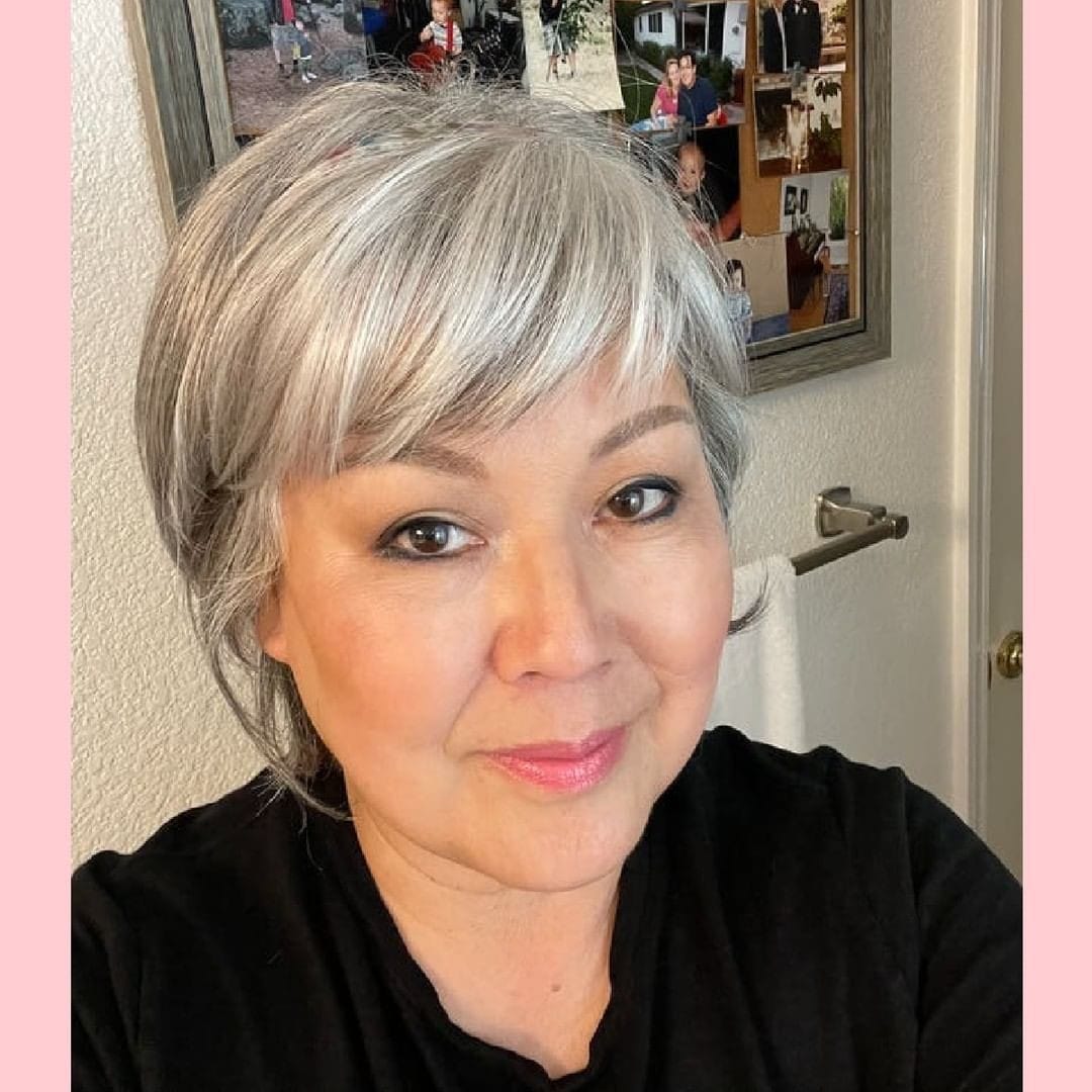 Customer photo review of 2025 Hot Sale Breathable & Natural Short Hair Topper For Women With Thinning Hair