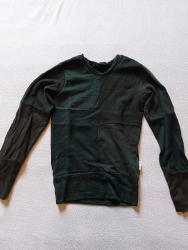 Customer photo review of Upcycling Merino No Waste Pullover 134/140 Grün