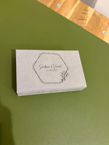 Customer photo review of Gray velvet USB box