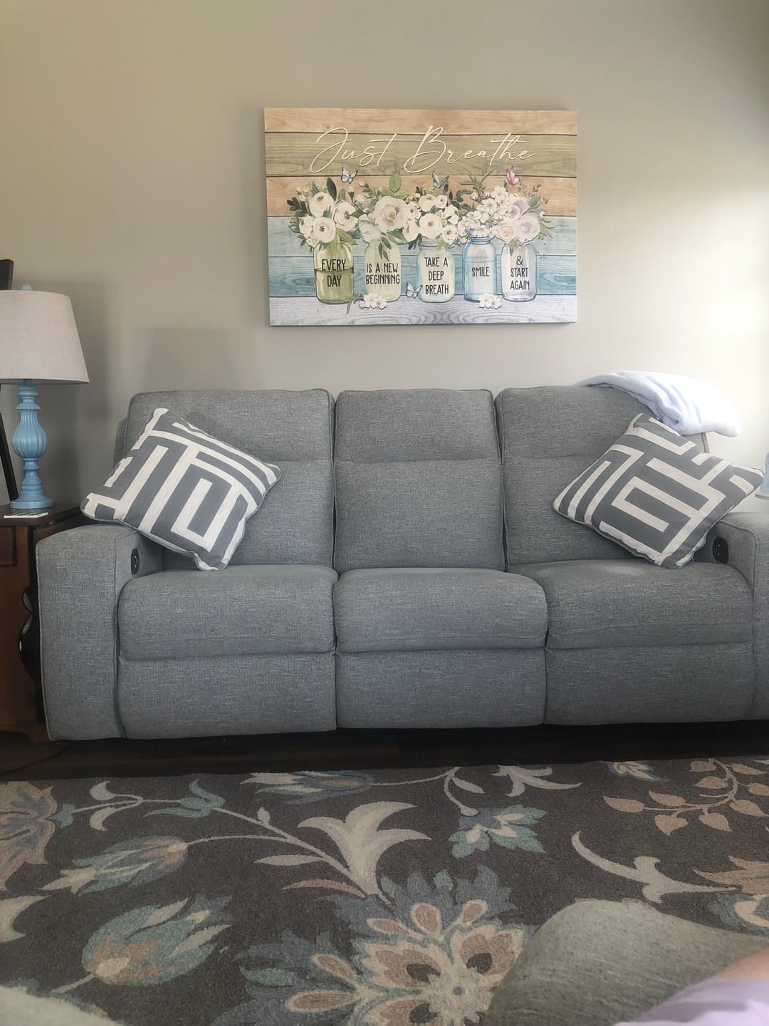 Customer photo review of Just Breathe Every Day Is A New Beginning Wall Art Canvas Print