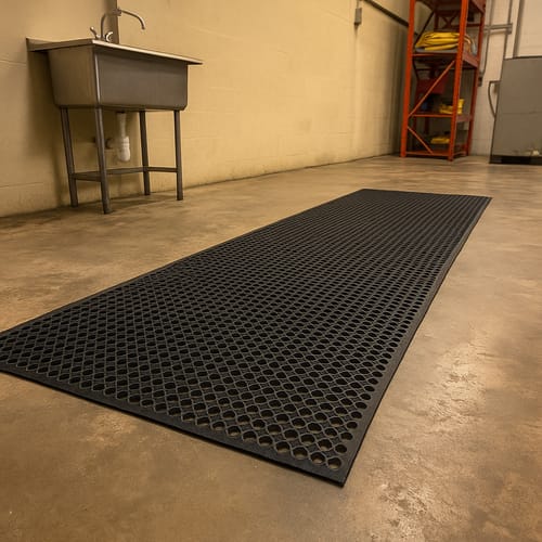 Customer photo review of Heavy-Duty Industrial Matting Roll – Non-Slip, High-Traction, UV-Resistant Floor Mat for Wet Areas, Industrial & Outdoor Use