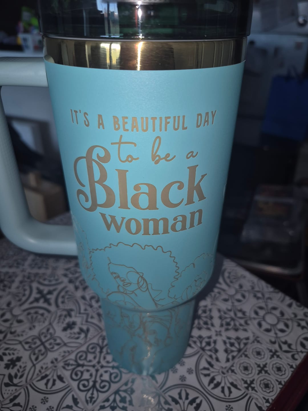 Customer photo review of Teal Tranquility HydraLock™ Leakproof Flip Straw Tumbler - 40oz