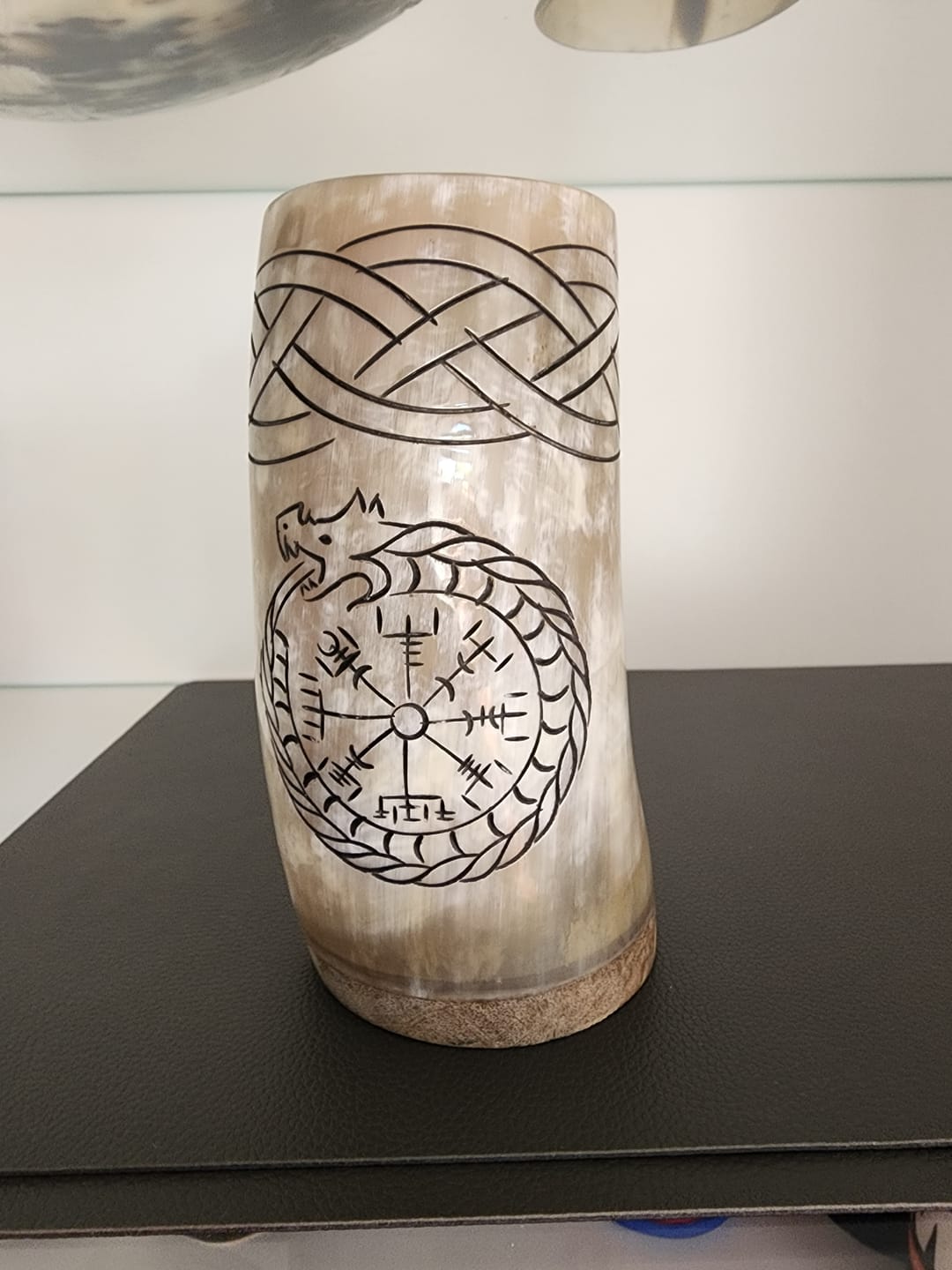 Customer photo review of Howling Fenrir Wolf Drinking Horn.