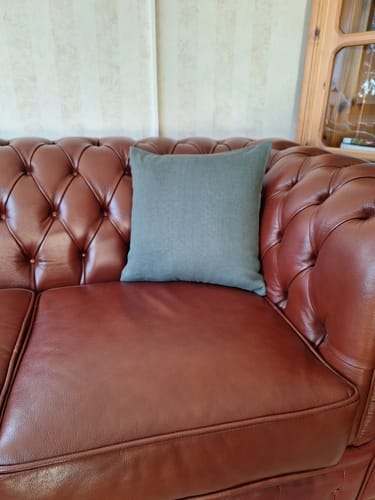 Customer photo review of Forest Green Linen Cushion Cover