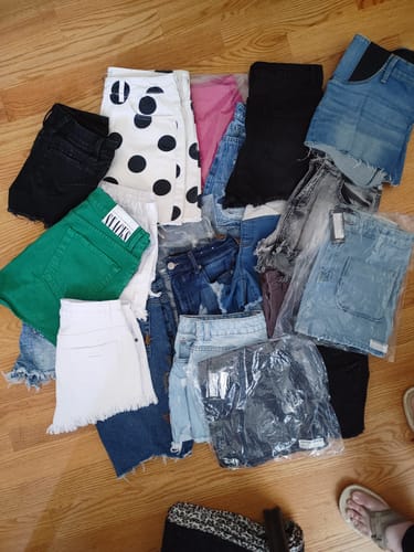 Customer photo review of Women's Preloved Denim Skirts + Shorts