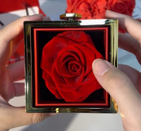 Customer photo review of Eternal Rose Box - W/ Engraved Necklace & Real Rose