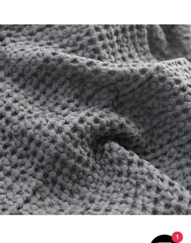 Customer photo review of Dark Grey Linen & Cotton Honeycomb Waffle Towel