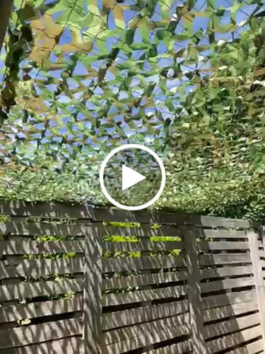 Customer video review of Red Malla Sombra Decoración Camuflaje 3x2,5 Metros