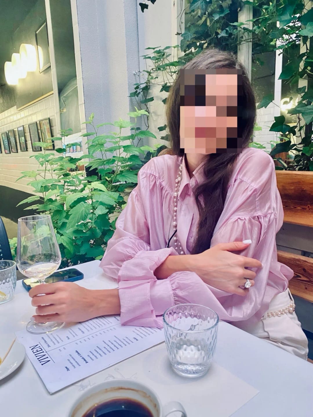 Customer photo review of Brielle Button Down Sheer Blouse