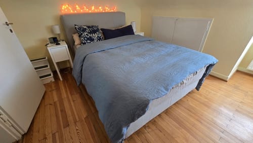 Customer photo review of Blue Fog Linen Duvet Cover