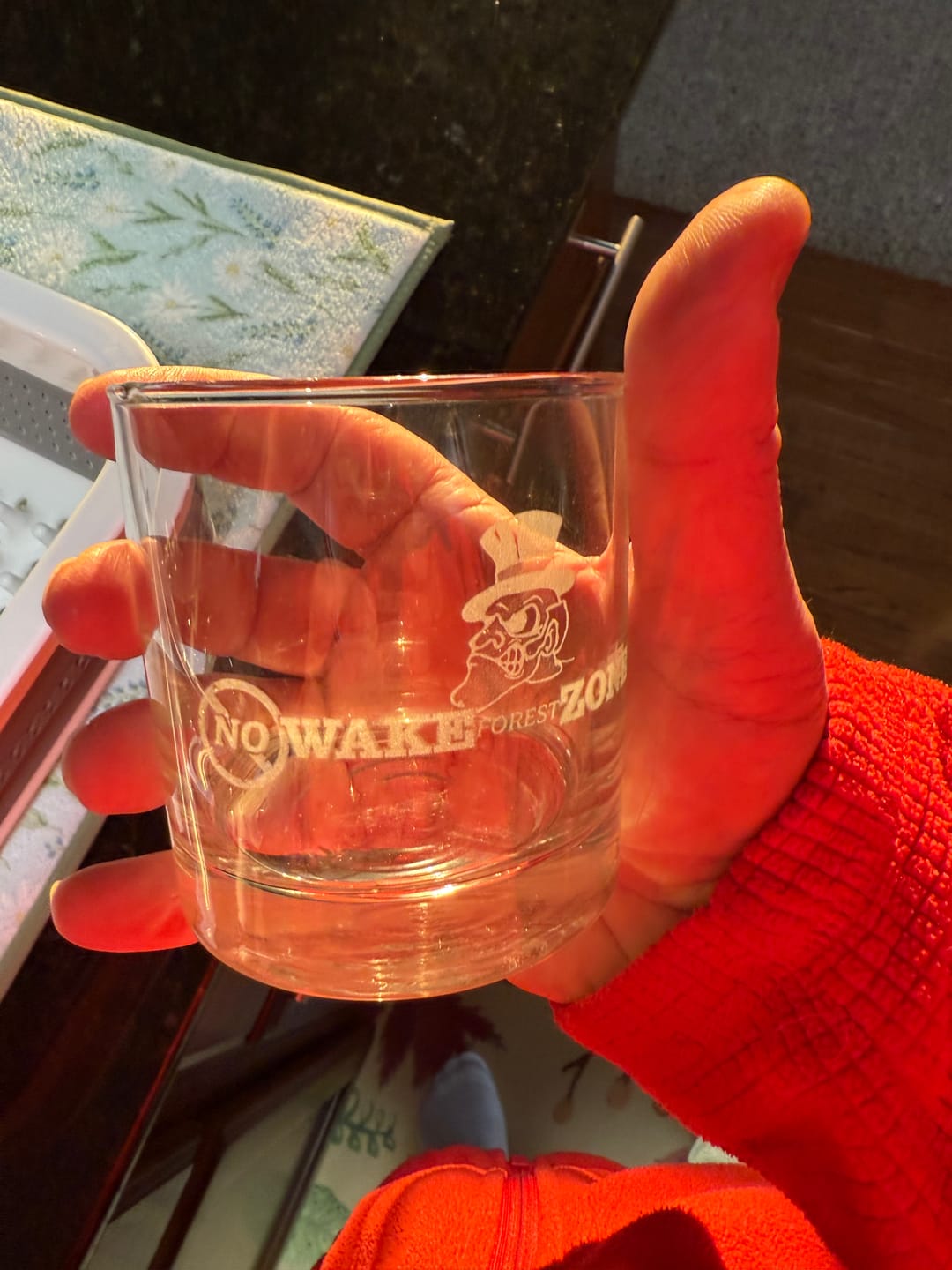 Customer photo review of Custom Side Engraved Bar Glass