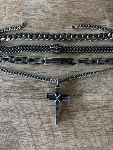 Customer photo review of Nailed to the Cross Galatians 2:20 Necklace - Helps Pair Veterans With A Service Dog Or Shelter Dog