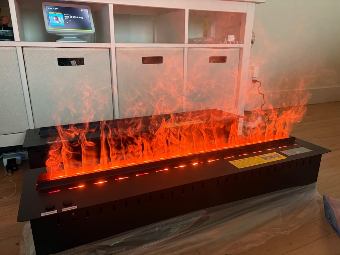 Customer photo review of Modern 3D Steam Fireplace Insert – Decorative Atomized Electric Humidifier for Home & Wall-Mounted Interiors