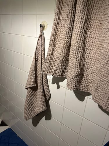 Customer photo review of Light Grey Linen & Cotton Honeycomb Waffle Towel