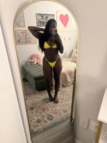 Customer photo review of 008 Micro Bikini Bottoms - True Yellow