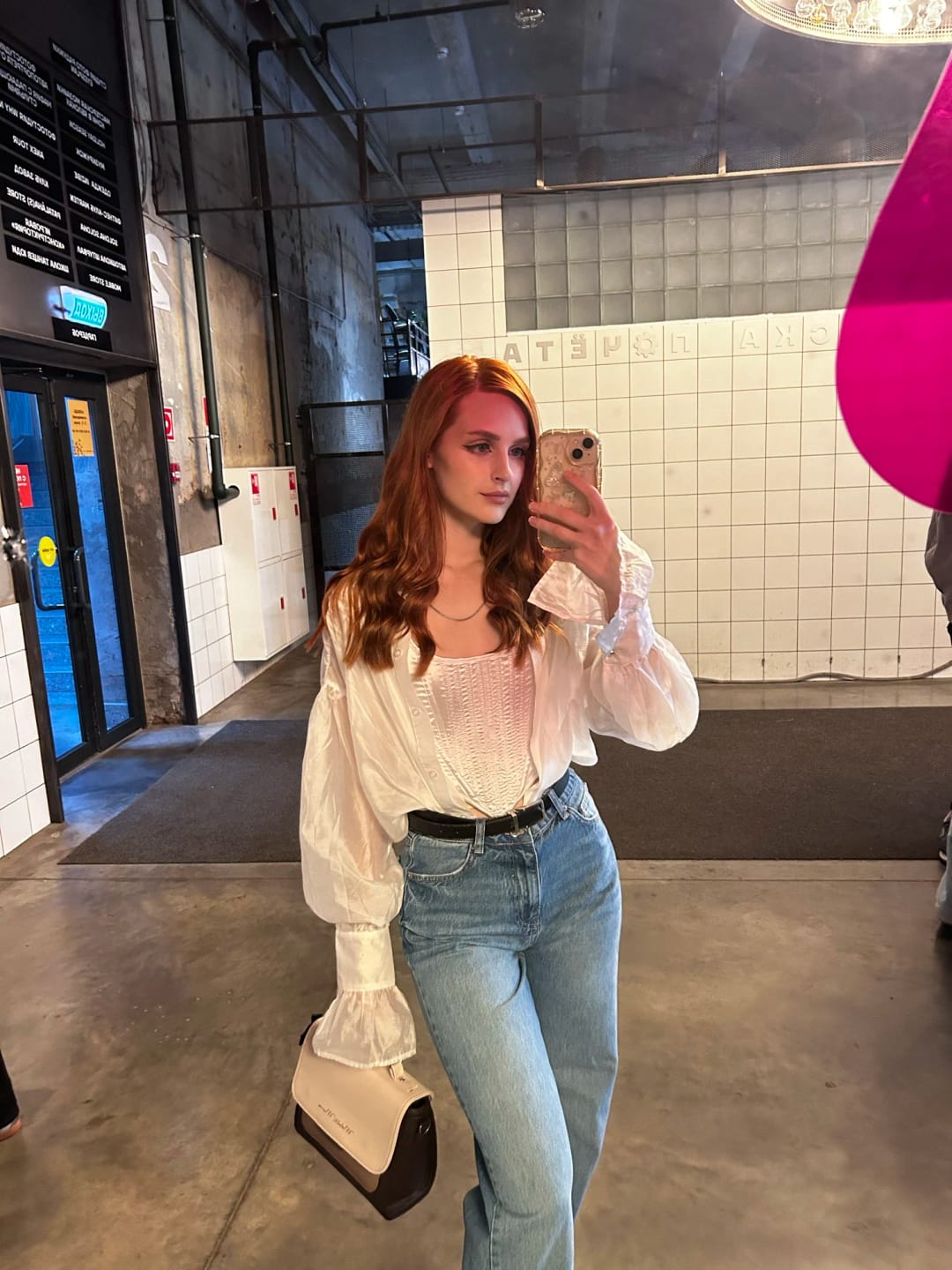 Customer photo review of Brielle Button Down Sheer Blouse
