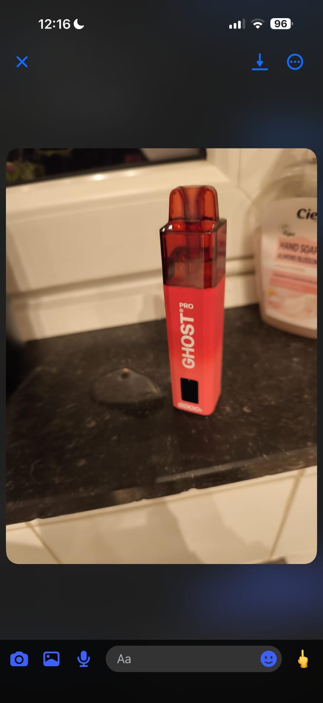 Customer photo review of Ghost Pro 6000+ Puffs Disposable Vape (Box of 10)