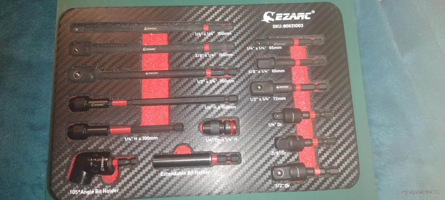 Customer photo review of EZARC Impact Driver/Drill Multi-Function Adapter Kit (14-Pc)