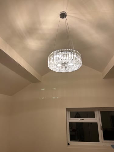 Customer photo review of Carved Crystal Drum Semi Flush Mount