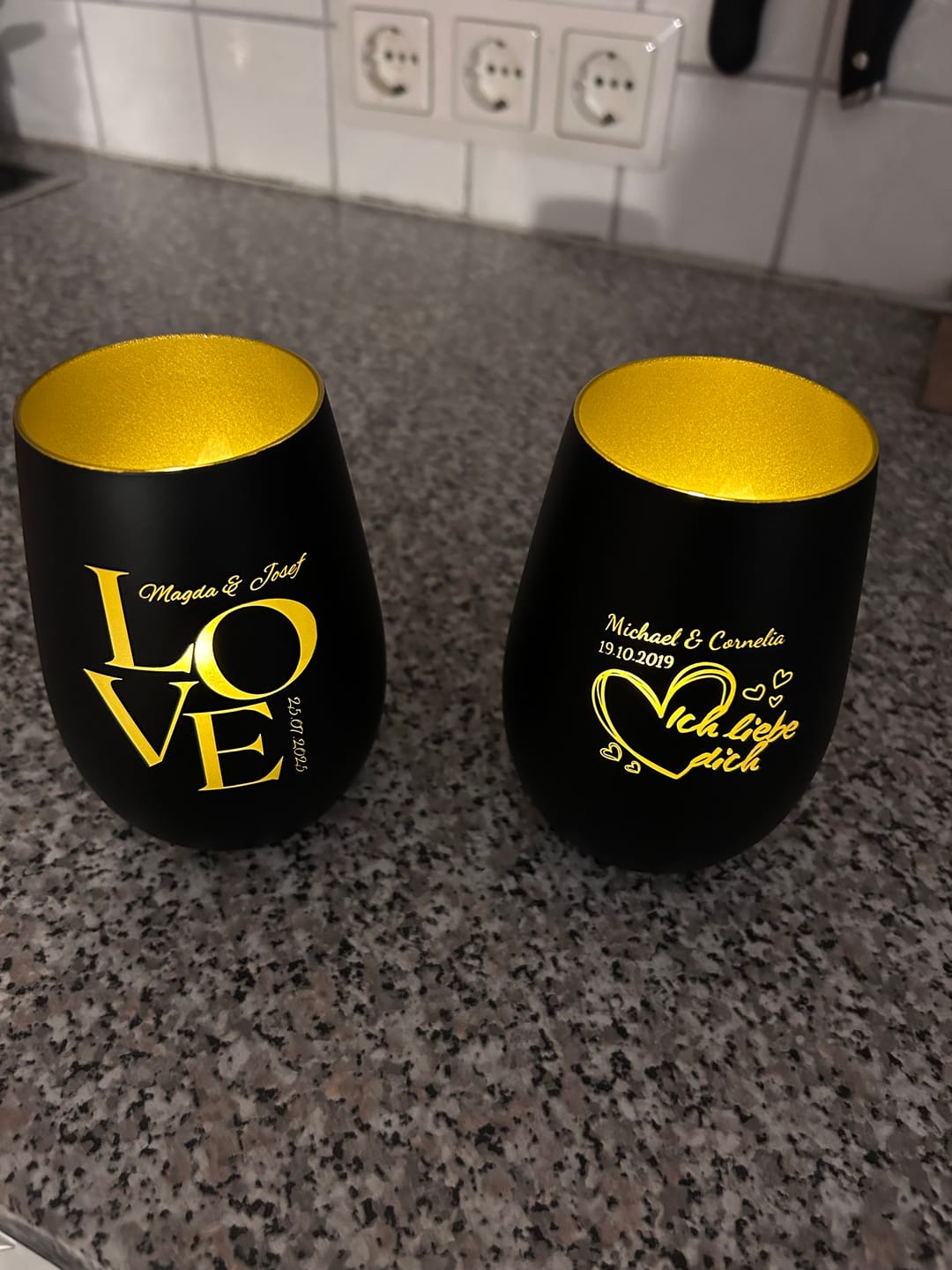 Customer photo review of Ich liebe dich - Personalisiertes Windlicht