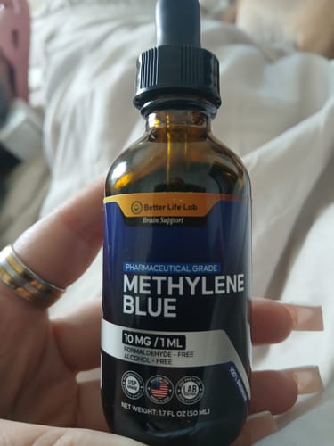 Customer photo review of Pharma-Grade Methylene Blue Tincture Supplements – Enhance Focus, Memory & Cognitive Energy