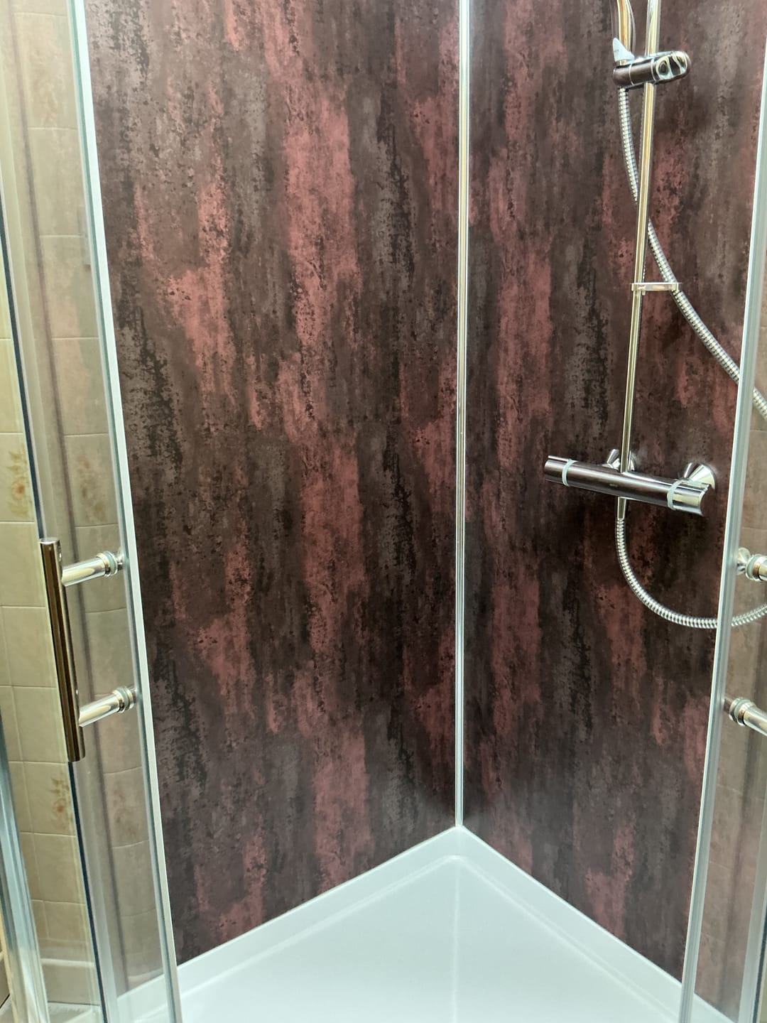 Customer photo review of 10mm Copper Retro Metallic Matt Shower Panel 1M x 2.4M