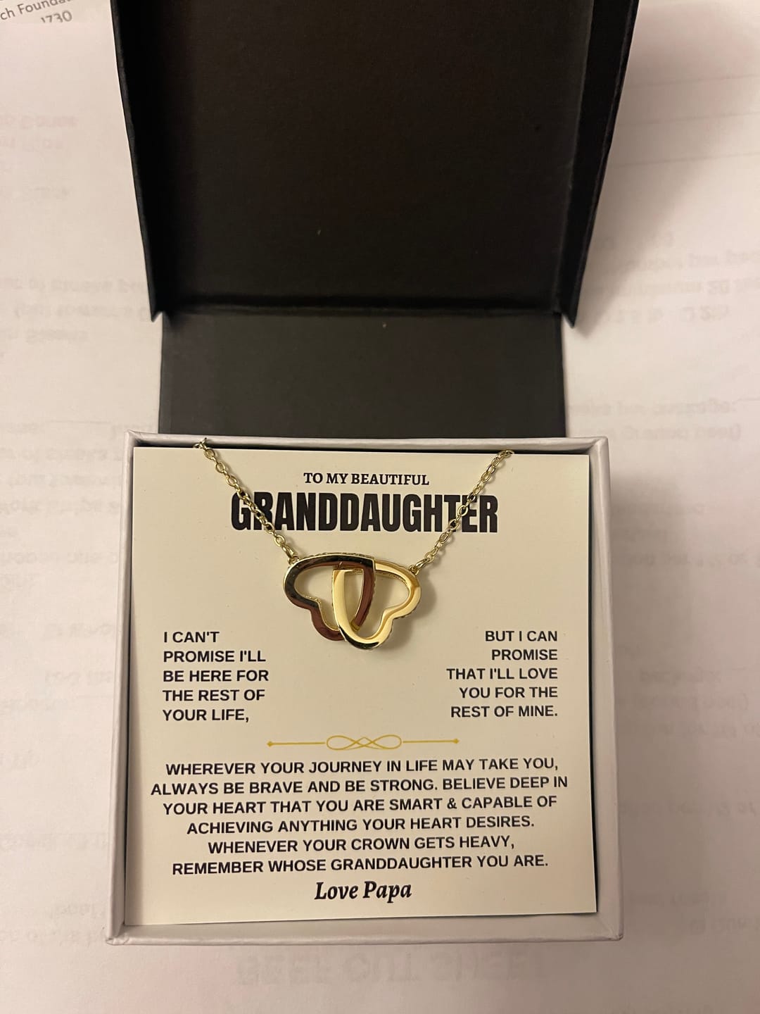 Customer photo review of To My Granddaughter - Forever Linked Hearts - Gift Set - SS117