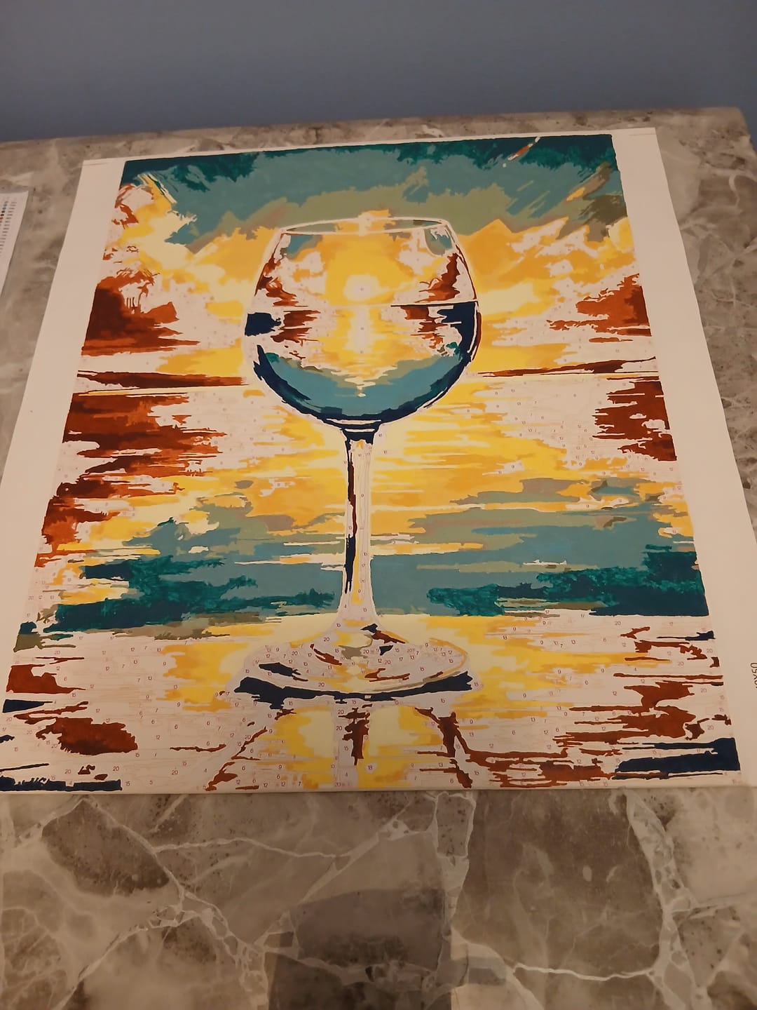 Customer photo review of Paint by Numbers - Wine Glass with Sunset