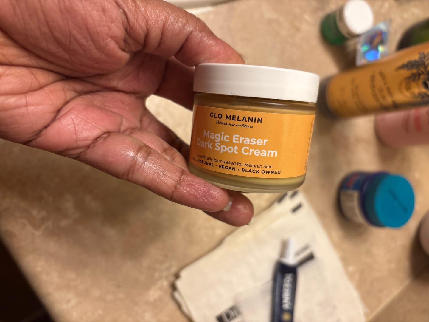 Customer photo review of Magic Eraser Dark Spot Cream