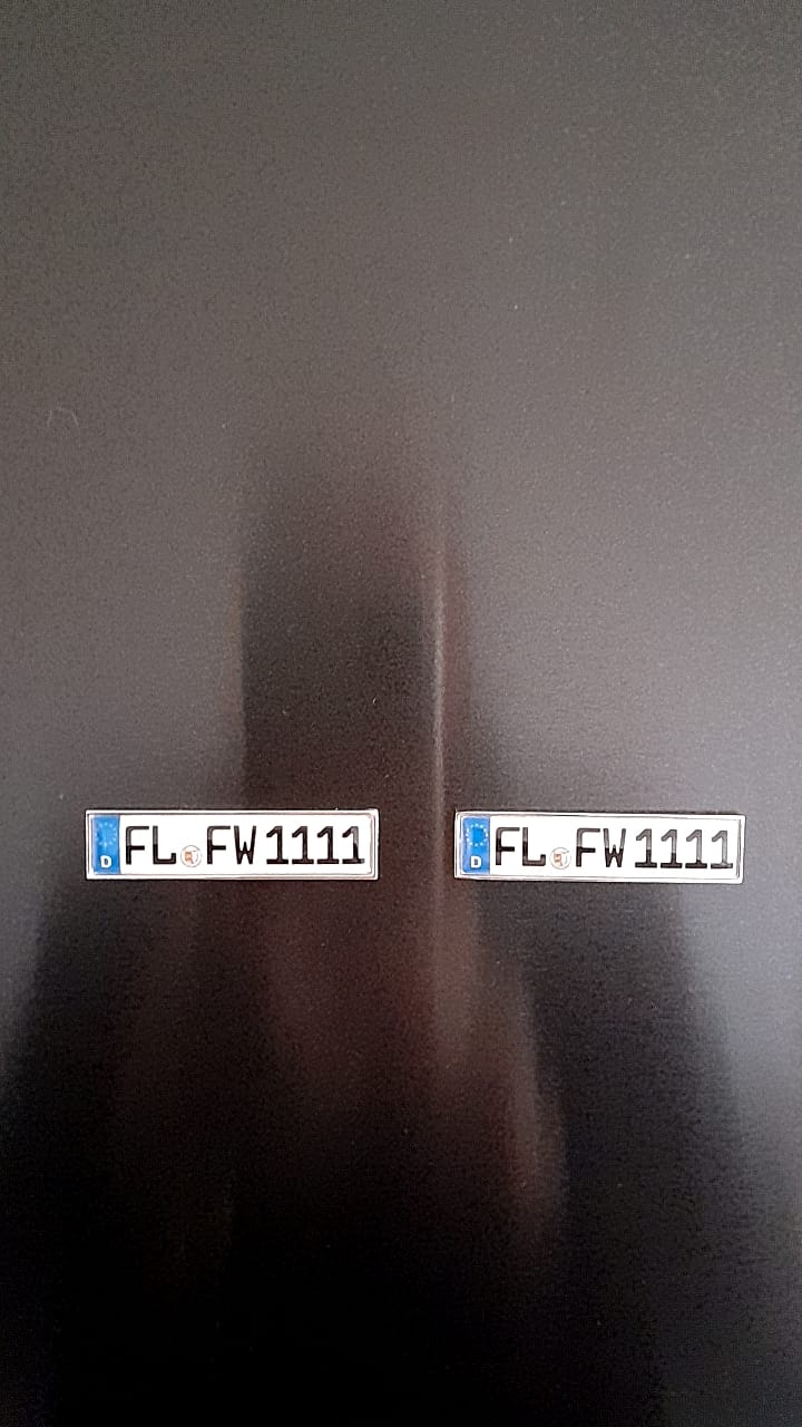 Customer photo review of Kühlschrankmagnet aus Metall - Kennzeichen Deutschland - individuell personalisierbar