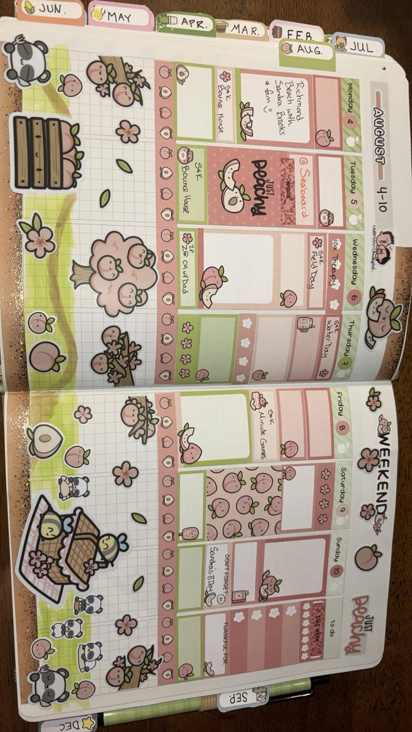 Customer photo review of Sticker Sheet - Gratitude Prompts Just Peachy Theme