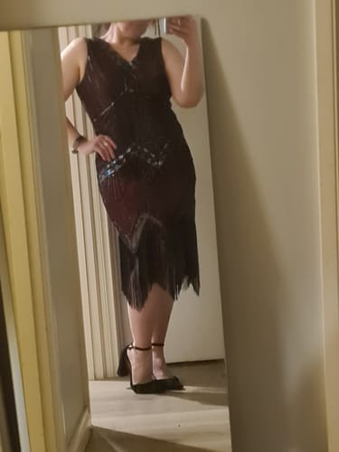 Rebecca S. review of 1920s Ella Flapper Dress - Red image 1 out of 1