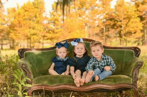 Customer photo review of Brighton Plaid Collar Navy Pique Bloomer Set