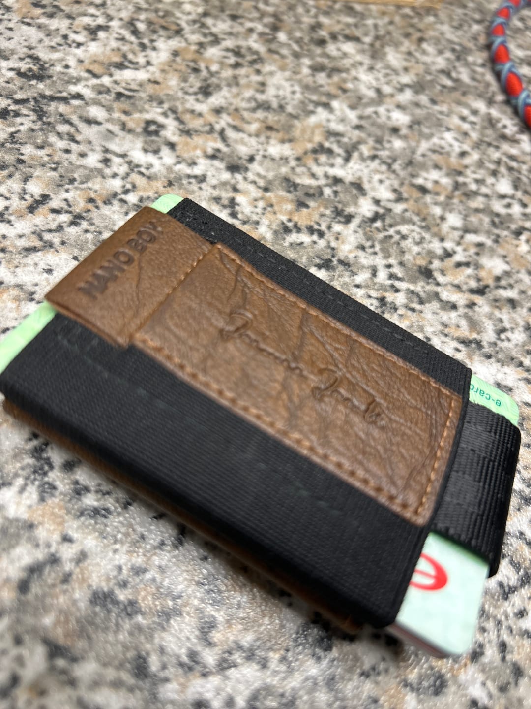 Customer photo review of Nano Boy Pocket Vegan slim wallet with leather coin pocket