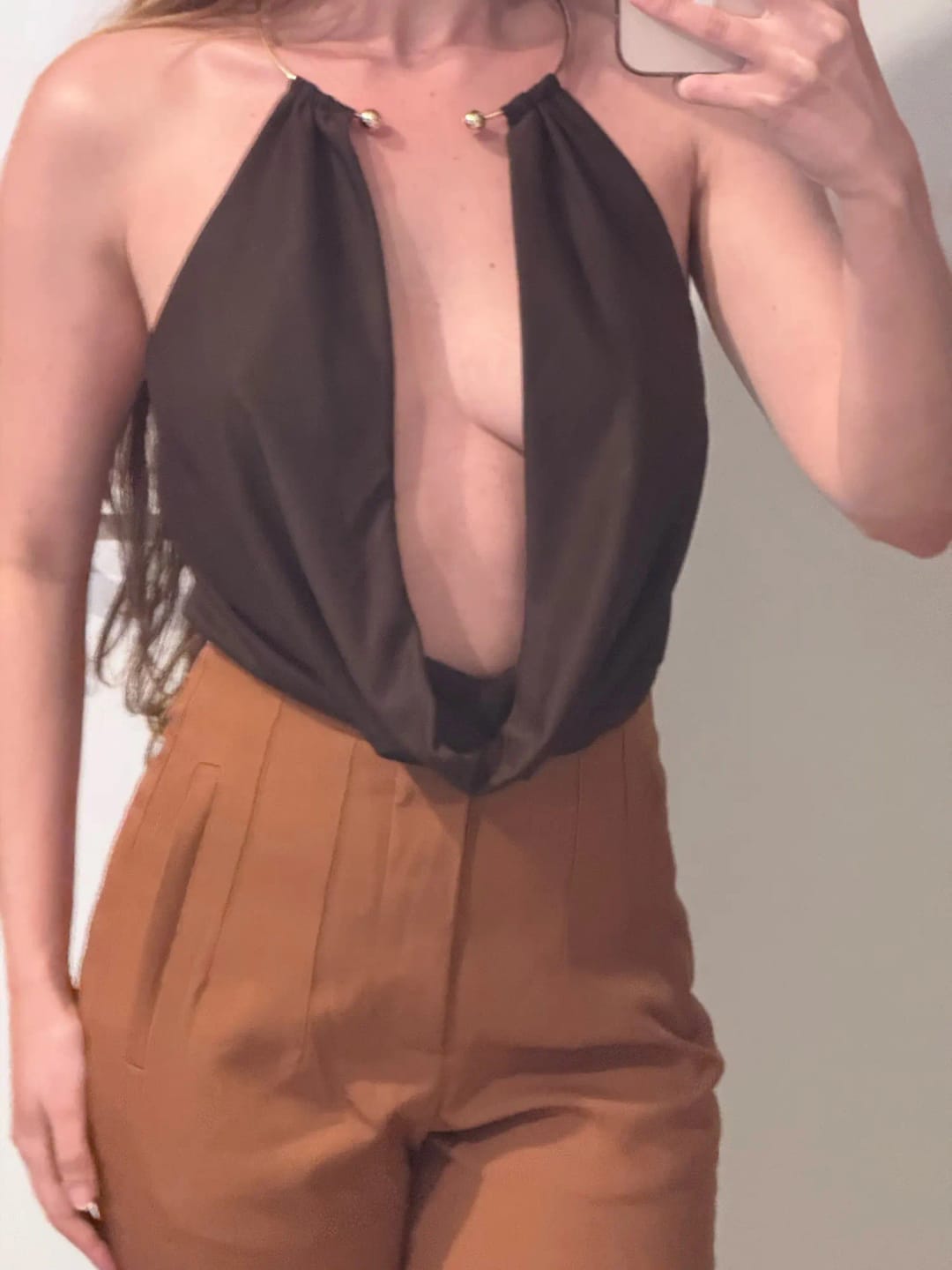 Customer photo review of Ophelia Backless Draped Bodysuit