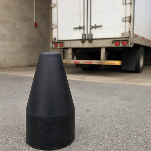Customer photo review of SN168 Conical HGV Bumper 65x48x100mm Heavy Goods Vehicle Tailgate Protection Prevents Damage to Refrigerated Trailers