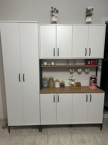 Customer photo review of Rani JE173 Çok Amaçlı Dolap 8 Kapaklı Kiler Mutfak Dolabı Beyaz - Sepet Ceviz