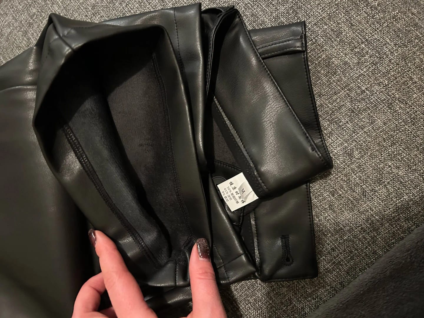 Customer photo review of Giselle High Waisted Leather Pants
