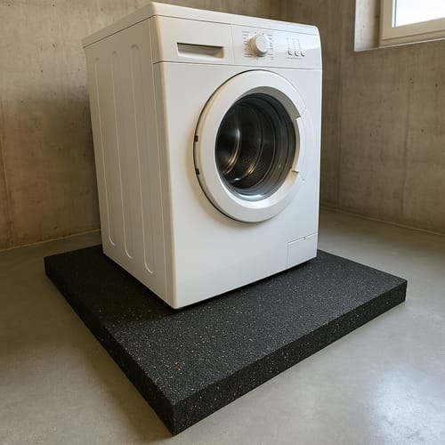 Customer photo review of 30mm Anti-Vibration Rubber Mat – High-Density Recycled Rubber, Vibration Absorbing, Structural Protection for Washing Machines, Roofs, Floors, Ramps