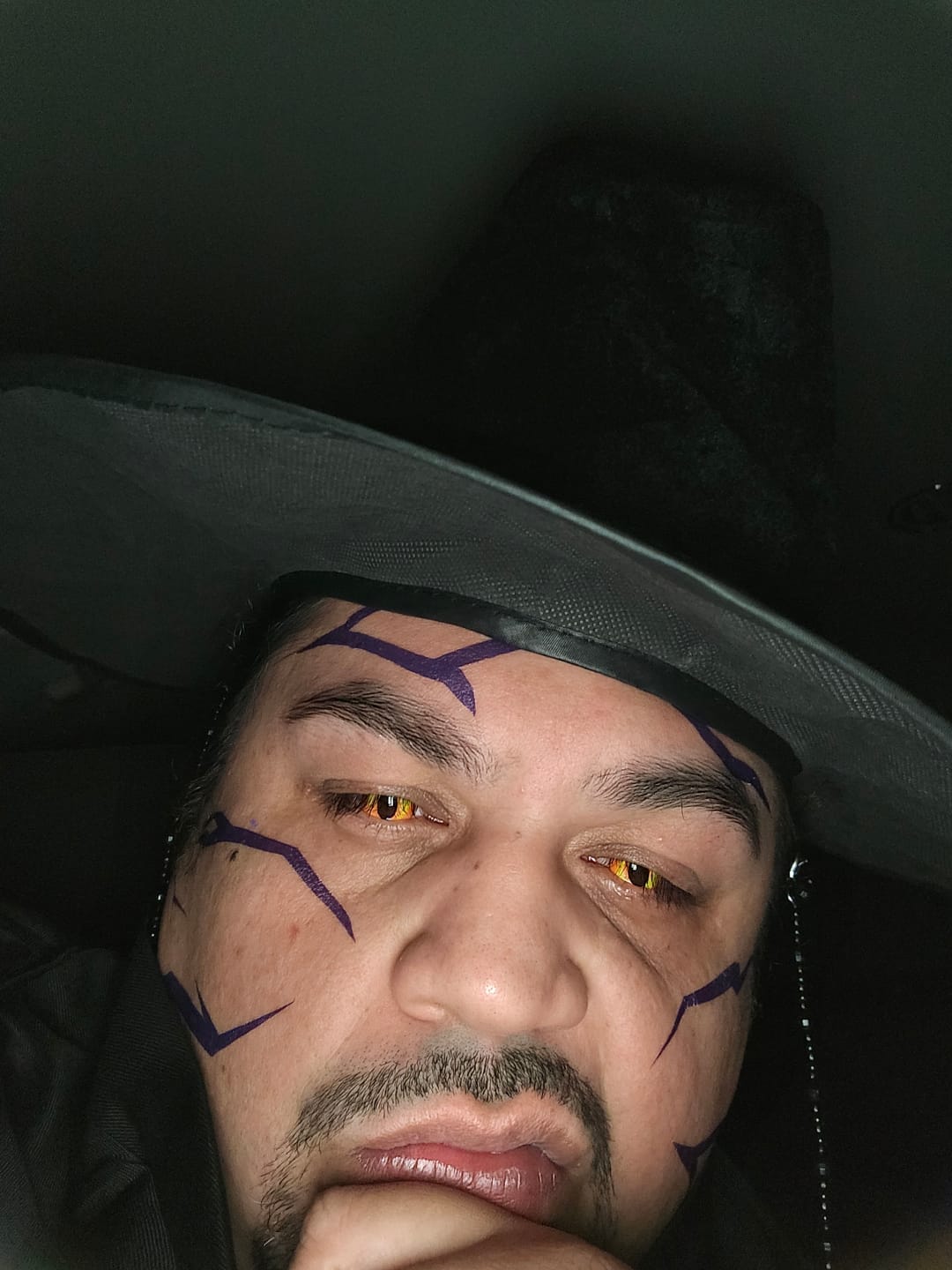 Customer photo review of Halloween DragonMaid Yellow Colored Contact Lenses